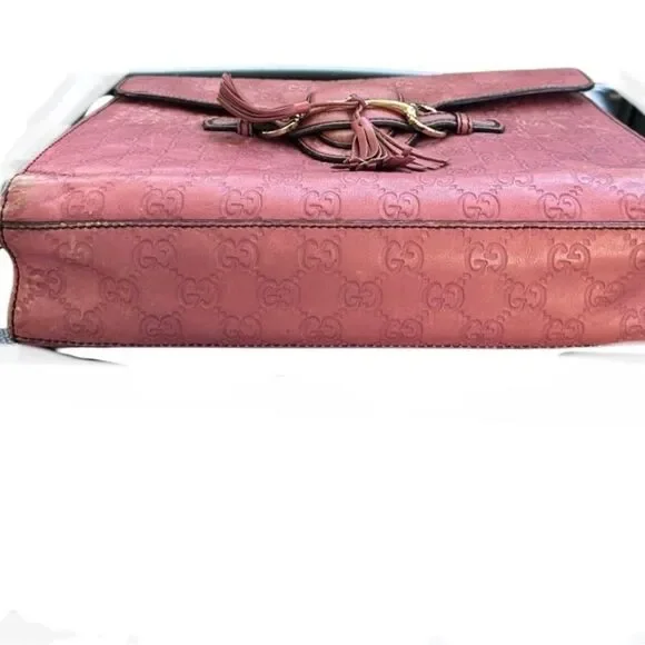 Gucci Pink Leather Emily Clutch with Gold Chain - Picture 7 of 10